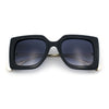 Womens Thick Plastic Oversized Butterfly Chic Minimal Designer Sunglasses