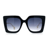 Womens Thick Plastic Oversized Butterfly Chic Minimal Designer Sunglasses
