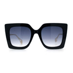 Womens Thick Plastic Oversized Butterfly Chic Minimal Designer Sunglasses