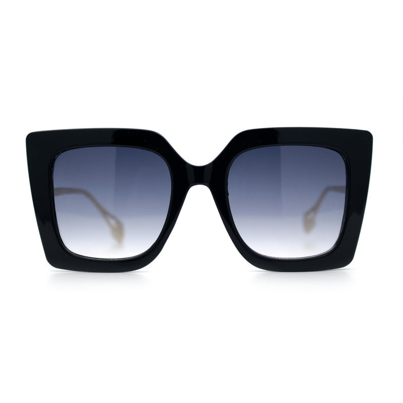 Womens Thick Plastic Oversized Butterfly Chic Minimal Designer Sunglasses