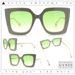Womens Thick Plastic Oversized Butterfly Chic Minimal Designer Sunglasses