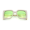 Womens Thick Plastic Oversized Butterfly Chic Minimal Designer Sunglasses