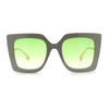 Womens Thick Plastic Oversized Butterfly Chic Minimal Designer Sunglasses