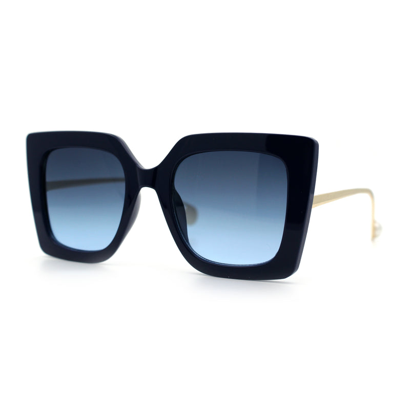 Womens Thick Plastic Oversized Butterfly Chic Minimal Designer Sunglasses