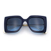 Womens Thick Plastic Oversized Butterfly Chic Minimal Designer Sunglasses