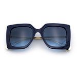 Womens Thick Plastic Oversized Butterfly Chic Minimal Designer Sunglasses