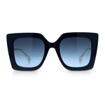 Womens Thick Plastic Oversized Butterfly Chic Minimal Designer Sunglasses