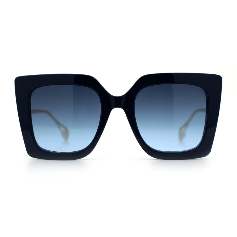Womens Thick Plastic Oversized Butterfly Chic Minimal Designer Sunglasses