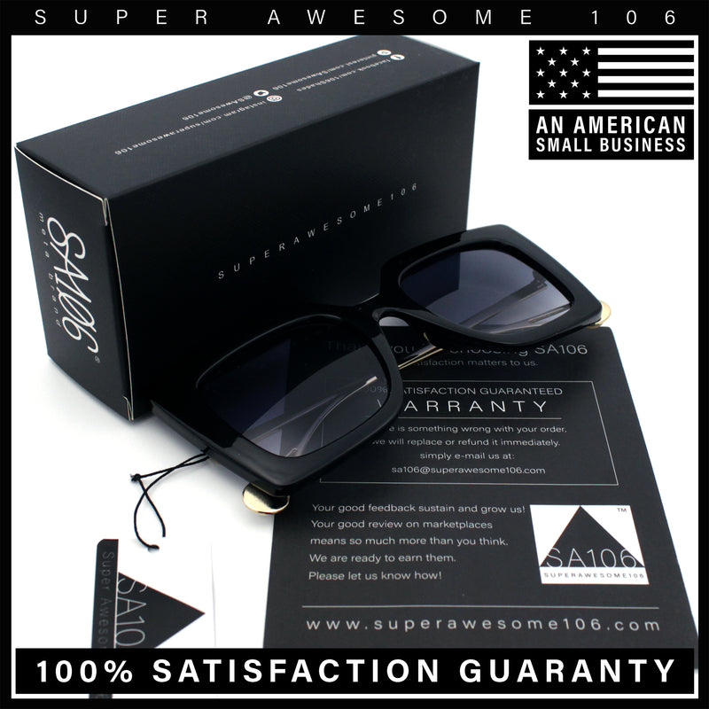 Womens Thick Plastic Oversized Butterfly Chic Minimal Designer Sunglasses