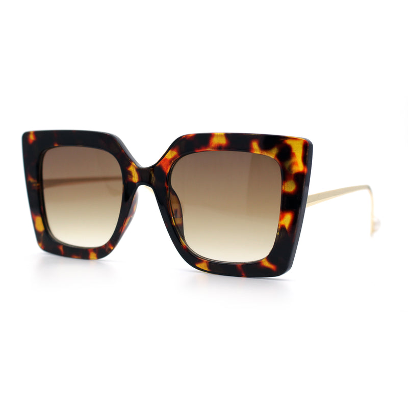 Womens Thick Plastic Oversized Butterfly Chic Minimal Designer Sunglasses