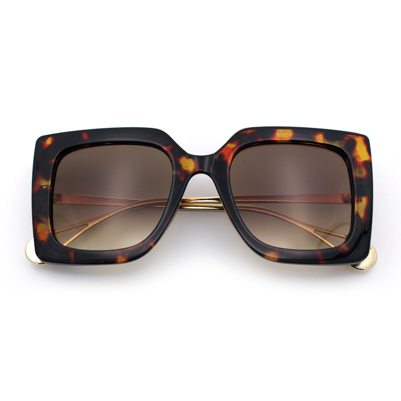 Womens Thick Plastic Oversized Butterfly Chic Minimal Designer Sunglasses