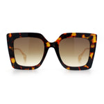 Womens Thick Plastic Oversized Butterfly Chic Minimal Designer Sunglasses