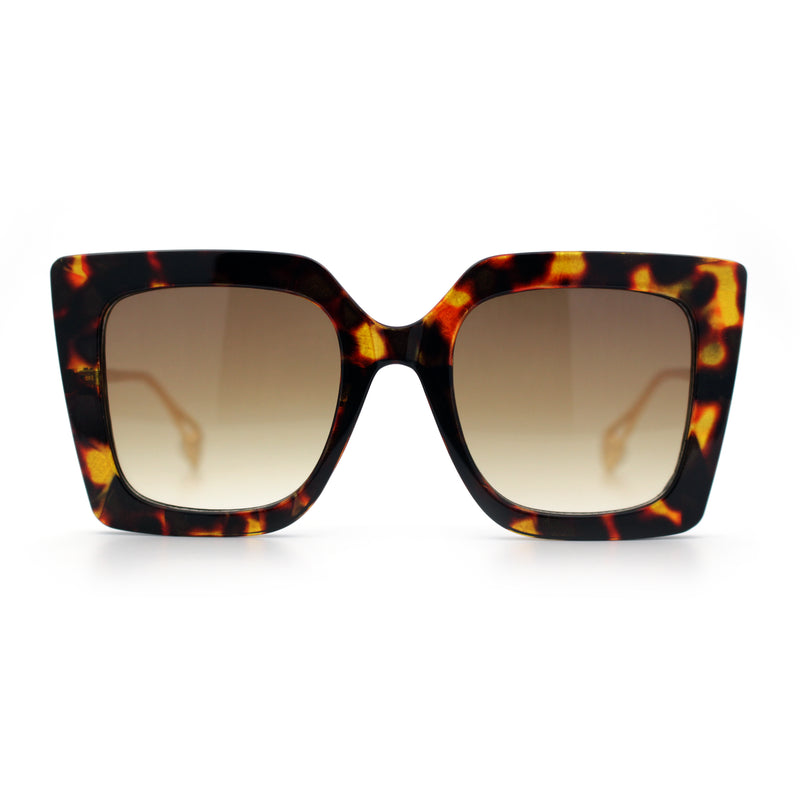 Womens Thick Plastic Oversized Butterfly Chic Minimal Designer Sunglasses