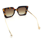Womens Thick Plastic Oversized Butterfly Chic Minimal Designer Sunglasses