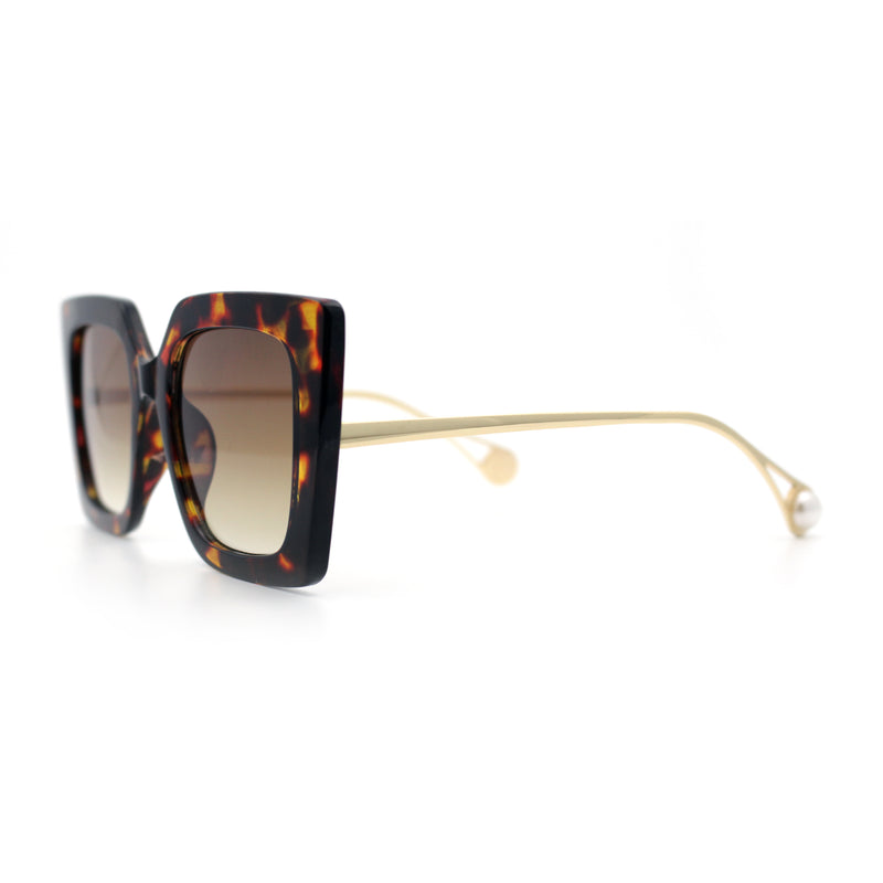 Womens Thick Plastic Oversized Butterfly Chic Minimal Designer Sunglasses