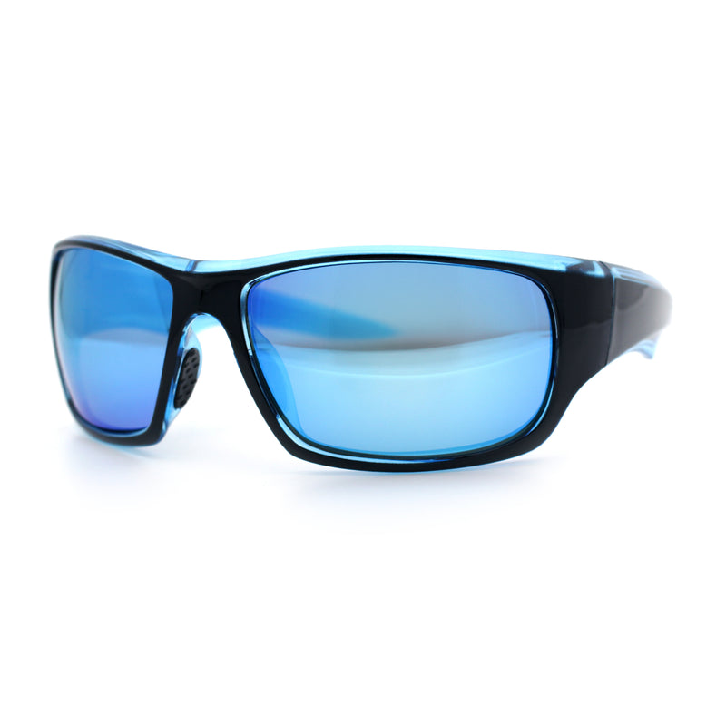Mens Polarized Antiglare Biker Wrap Around Plastic Sport Sunglasses