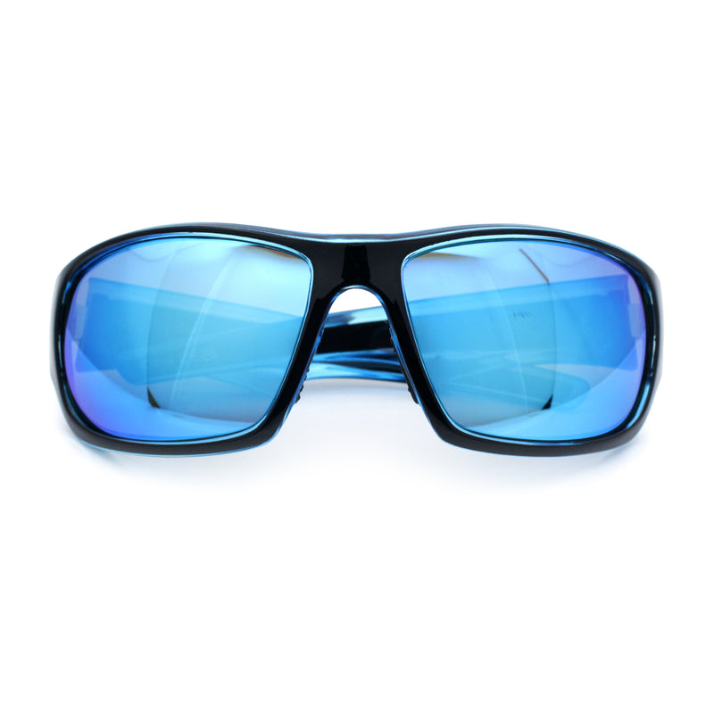 Mens Polarized Antiglare Biker Wrap Around Plastic Sport Sunglasses