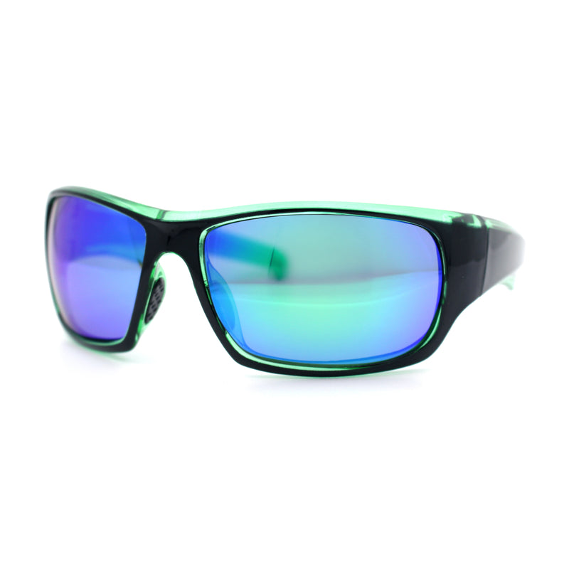 Mens Polarized Antiglare Biker Wrap Around Plastic Sport Sunglasses