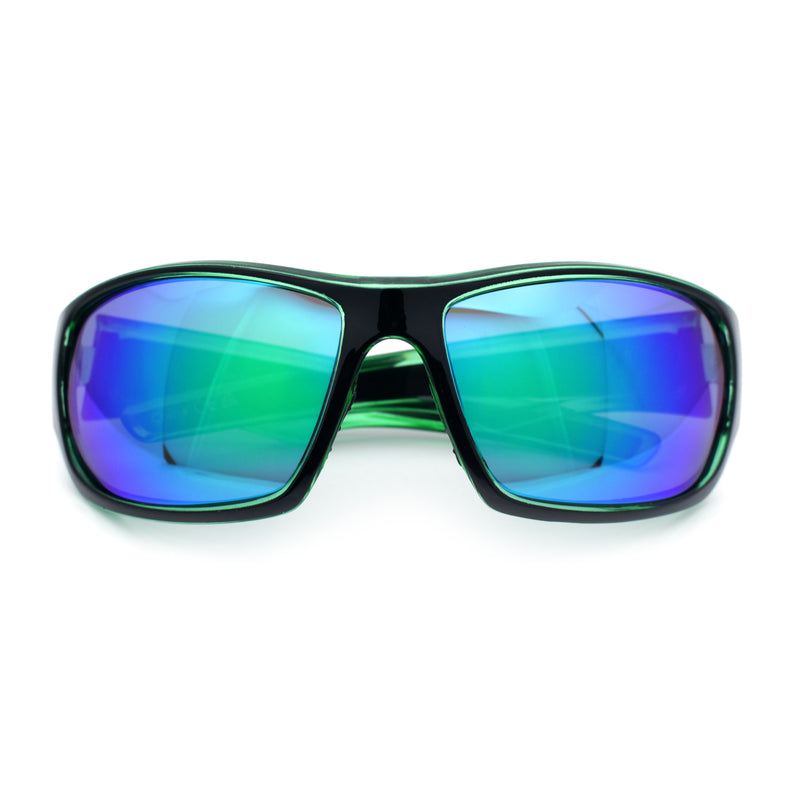 Mens Polarized Antiglare Biker Wrap Around Plastic Sport Sunglasses