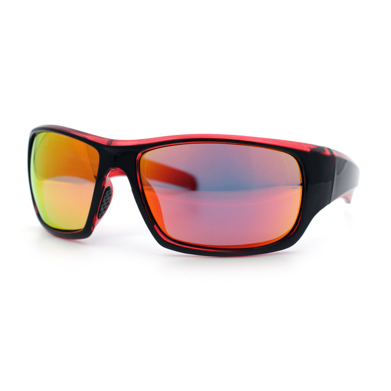 Mens Polarized Antiglare Biker Wrap Around Plastic Sport Sunglasses