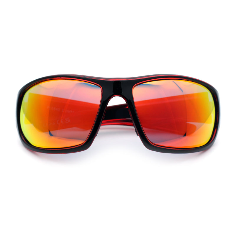 Mens Polarized Antiglare Biker Wrap Around Plastic Sport Sunglasses