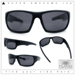 Mens Polarized Antiglare Biker Wrap Around Plastic Sport Sunglasses