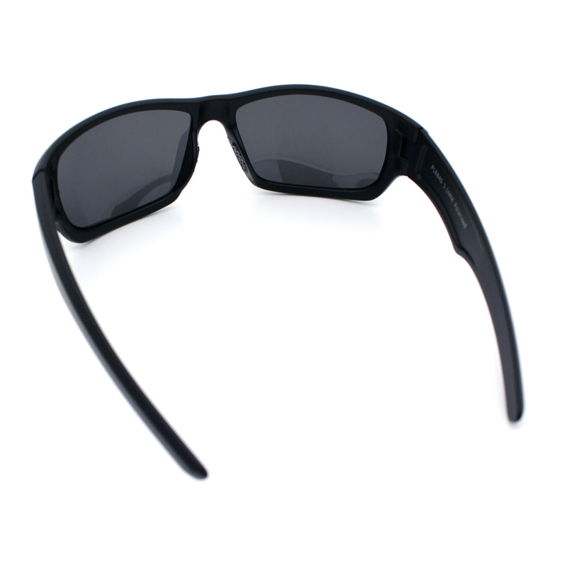 Mens Polarized Antiglare Biker Wrap Around Plastic Sport Sunglasses