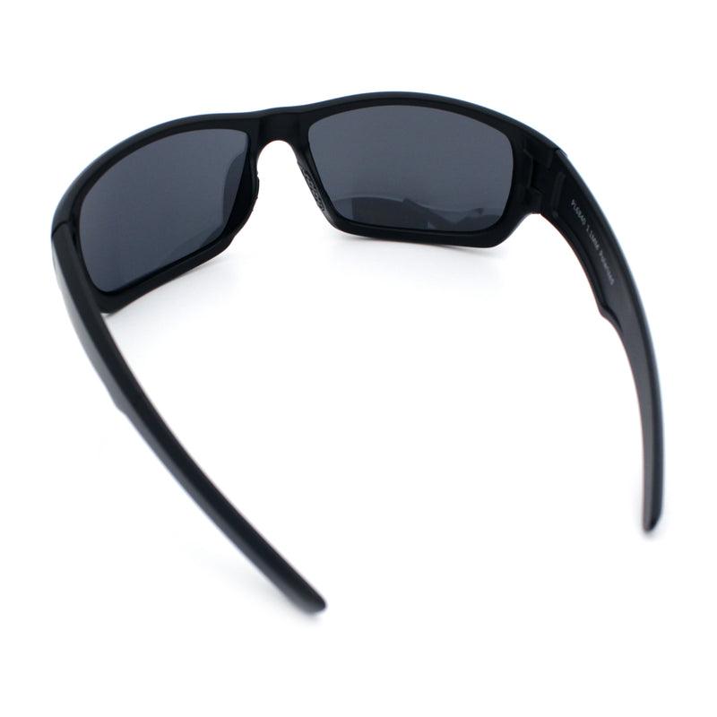 Mens Polarized Antiglare Biker Wrap Around Plastic Sport Sunglasses