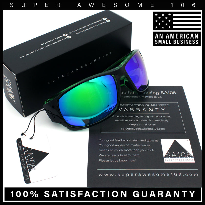 Mens Polarized Antiglare Biker Wrap Around Plastic Sport Sunglasses