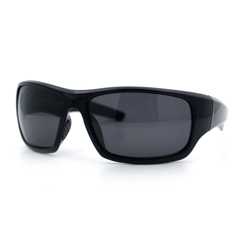 Mens Polarized Antiglare Biker Wrap Around Plastic Sport Sunglasses