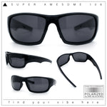 Mens Polarized Antiglare Biker Wrap Around Plastic Sport Sunglasses
