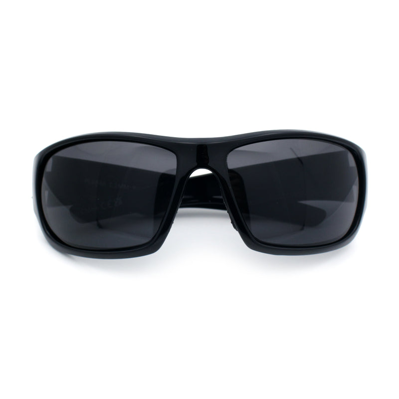 Mens Polarized Antiglare Biker Wrap Around Plastic Sport Sunglasses