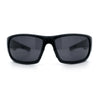 Mens Polarized Antiglare Biker Wrap Around Plastic Sport Sunglasses