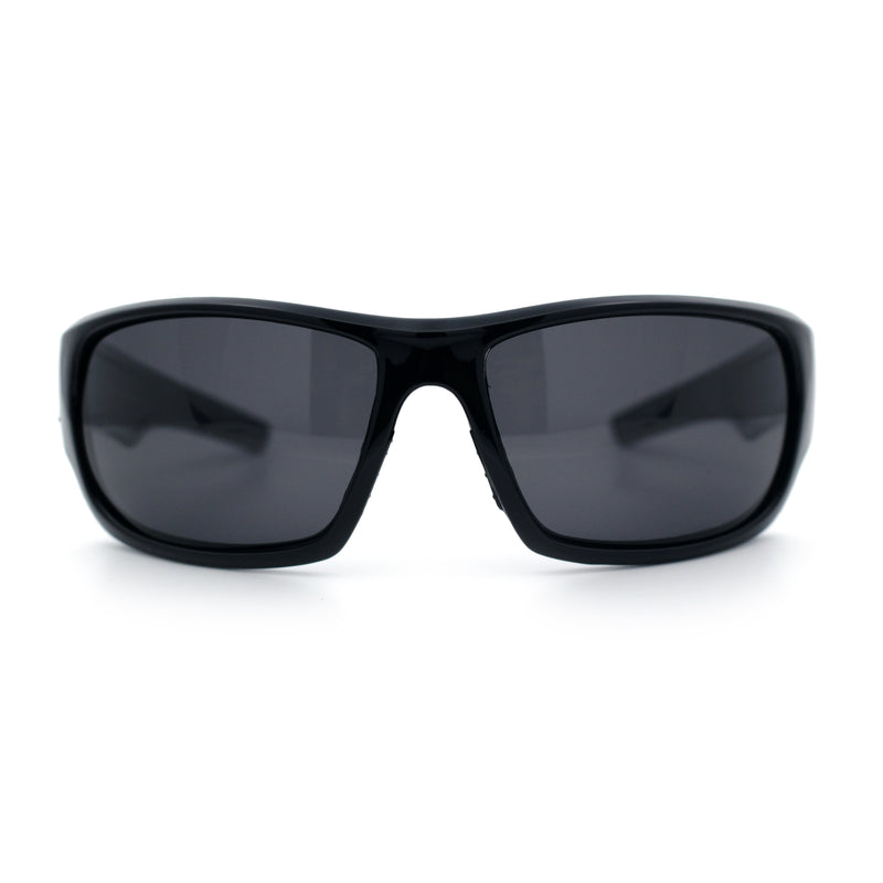 Mens Polarized Antiglare Biker Wrap Around Plastic Sport Sunglasses