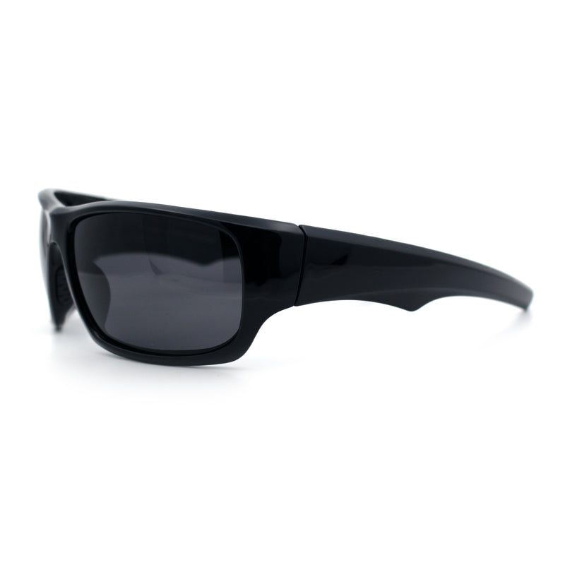 Mens Polarized Antiglare Biker Wrap Around Plastic Sport Sunglasses