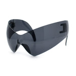 XL Oversized Rimless Shield Futuristic Wrap 80s Funky Robotic Sunglasses