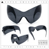 XL Oversized Rimless Shield Futuristic Wrap 80s Funky Robotic Sunglasses