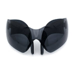 XL Oversized Rimless Shield Futuristic Wrap 80s Funky Robotic Sunglasses
