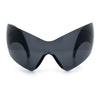 XL Oversized Rimless Shield Futuristic Wrap 80s Funky Robotic Sunglasses
