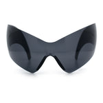 XL Oversized Rimless Shield Futuristic Wrap 80s Funky Robotic Sunglasses