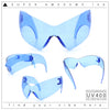 XL Oversized Rimless Shield Futuristic Wrap 80s Funky Robotic Sunglasses