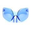 XL Oversized Rimless Shield Futuristic Wrap 80s Funky Robotic Sunglasses