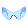 XL Oversized Rimless Shield Futuristic Wrap 80s Funky Robotic Sunglasses