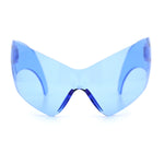 XL Oversized Rimless Shield Futuristic Wrap 80s Funky Robotic Sunglasses