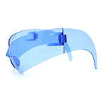 XL Oversized Rimless Shield Futuristic Wrap 80s Funky Robotic Sunglasses