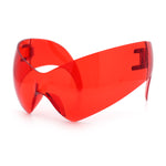 XL Oversized Rimless Shield Futuristic Wrap 80s Funky Robotic Sunglasses