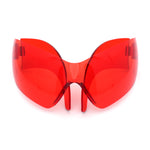 XL Oversized Rimless Shield Futuristic Wrap 80s Funky Robotic Sunglasses