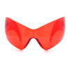 XL Oversized Rimless Shield Futuristic Wrap 80s Funky Robotic Sunglasses
