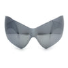 XL Oversized Rimless Shield Futuristic Wrap 80s Funky Robotic Sunglasses