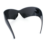 XL Oversized Rimless Shield Futuristic Wrap 80s Funky Robotic Sunglasses